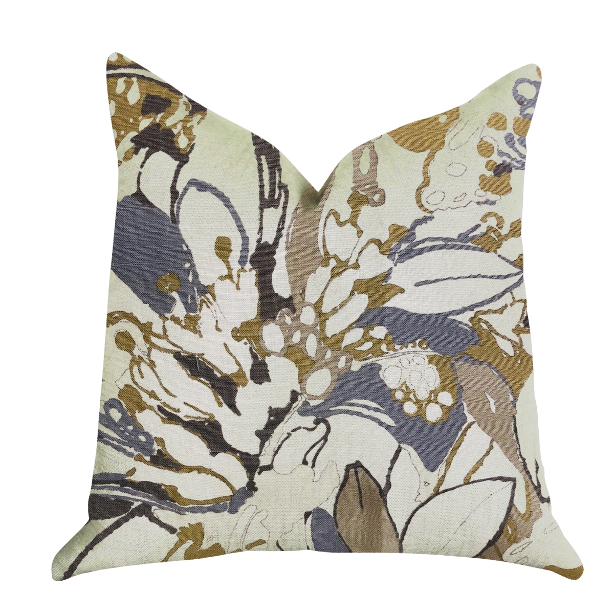 PBRA1358-2036-DP Camellia Floral Blue, Beige Tones Luxury Throw Pillow, 20 x 36 in. King