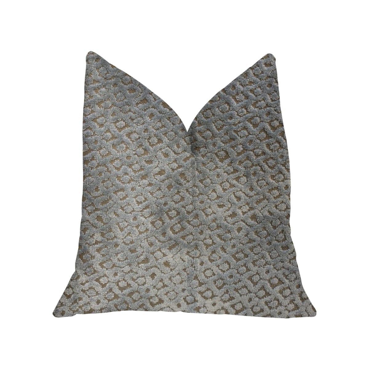 Metropolis Silver & Taupe Luxury Throw Pillow, 18 x 18 in.