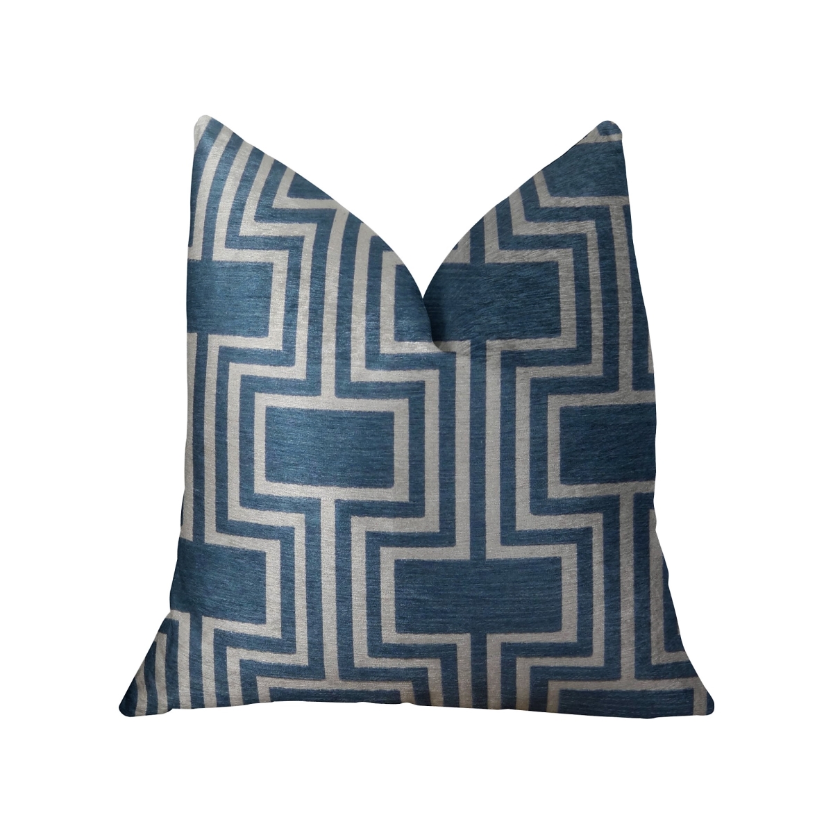 PBRAZ207-2626-DP Argyle Square Blue & White Handmade Luxury Pillow, 26 x 26 in.