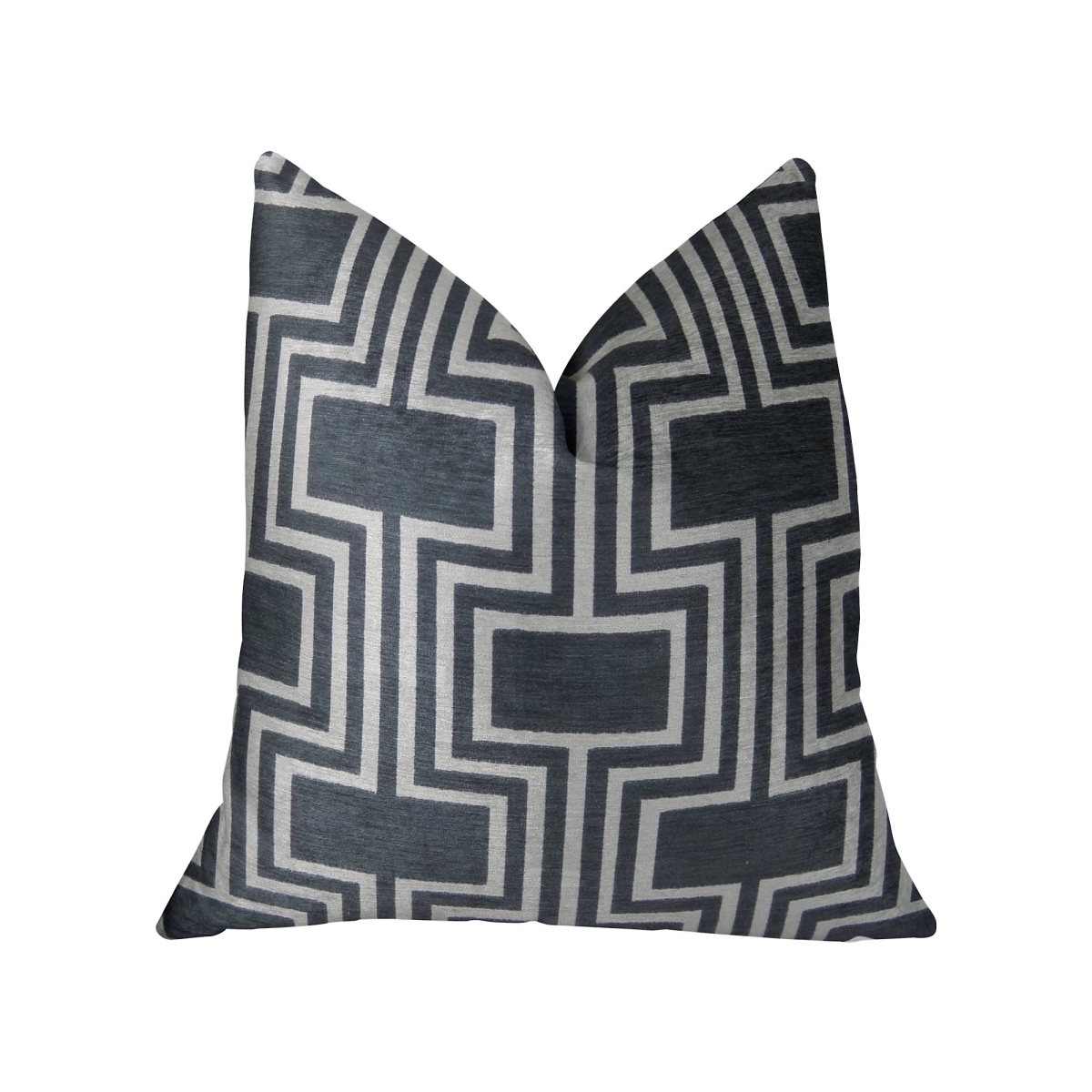 Argyle Square Black & White Handmade Luxury Pillow, 18 x 18 in.