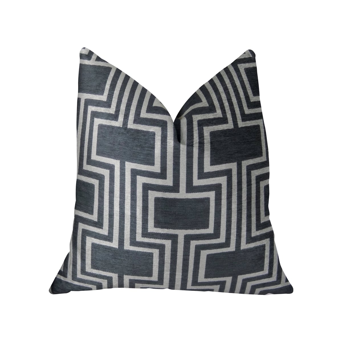 Argyle Square Black & White Handmade Luxury Pillow, 20 x 30 in. Queen