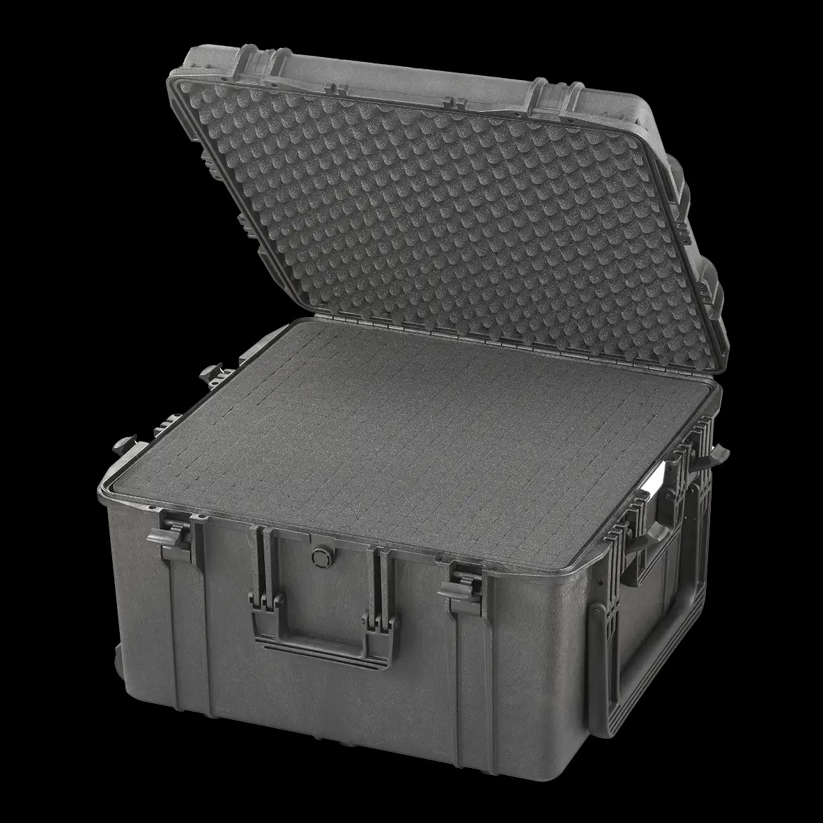 Picture of Panaro MAX615STR 50 mm Plain plus 3 x 40 mm Cubed plus 2 x 65 mm Cubed plus 60 mm Convoluted Waterproof Polypropylene Case with Wheels&#44; Extendable Handle & Foam Inlay - Black