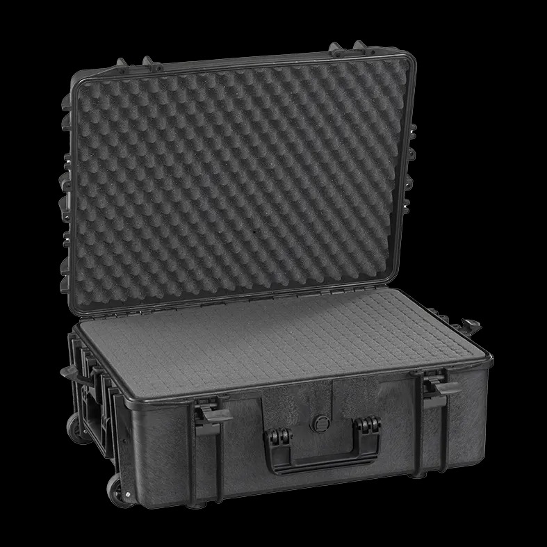 Picture of Panaro MAX620H250STR Cubed Foam 40 mm Plain plus 3 x 50 mm Cubed plus 50 mm Convoluted Waterproof Polypropylene Case with Wheels&#44; Extendable Handle & Foam Inlay - Black