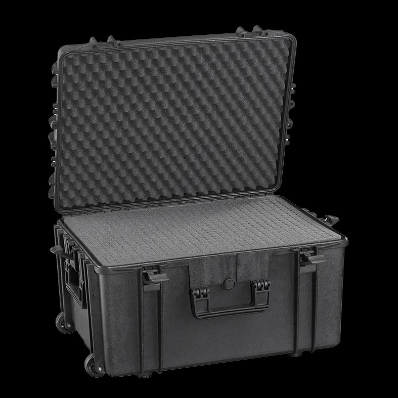 Picture of Panaro MAX620H340STR Cubed Foam 40 mm Plain plus 2 x 55 mm Cubed plus 2 x 65 mm Cubed plus 50 mm Convoluted Waterproof Polypropylene Case with Wheels&#44; Extendable Handle & Foam Inlay - Black