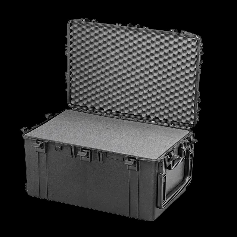 Picture of Panaro MAX750H400S Cubed Foam 40 mm Plain plus 5 x 60 mm Cubed plus 55 mm Convoluted Waterproof Polypropylene Case with Wheels&#44; Fold Down Handle & Foam Inlay - Black