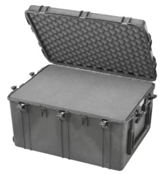 Picture of Panaro MAX820S Cubed Foam 50 mm Plain plus 5 x 65 mm Cubed plus 65 mm Convoluted Waterproof Polypropylene Case with Wheels&#44; Fold Down Handle & Foam Inlay - Black
