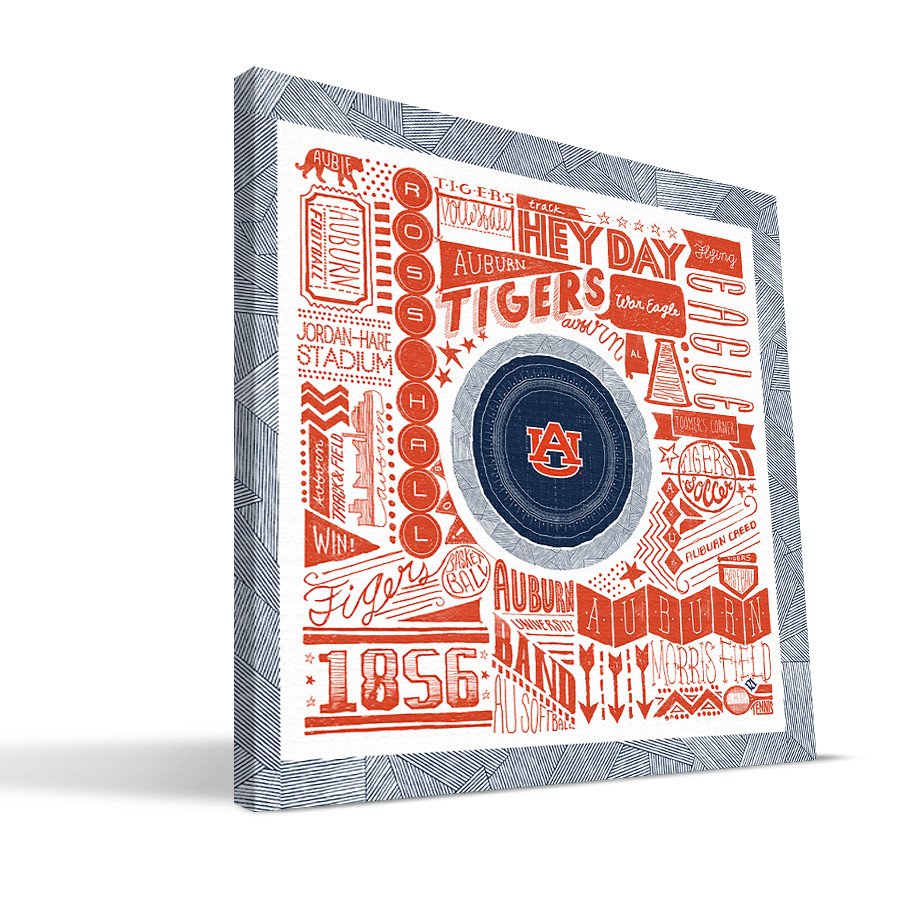 Auburn Pictograph Canvas, 24 x 24 in.