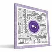 Texas Christian Pictograph Canvas - 24 x 24 in.