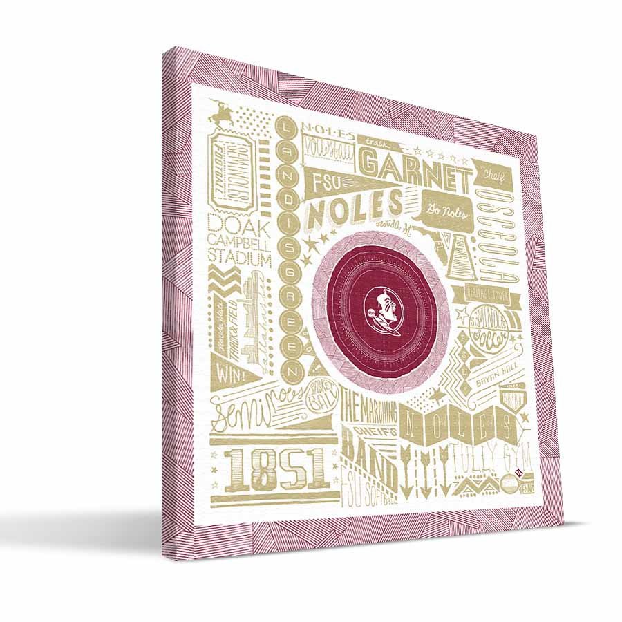Florida State Pictograph Canvas - 24 x 24 in.