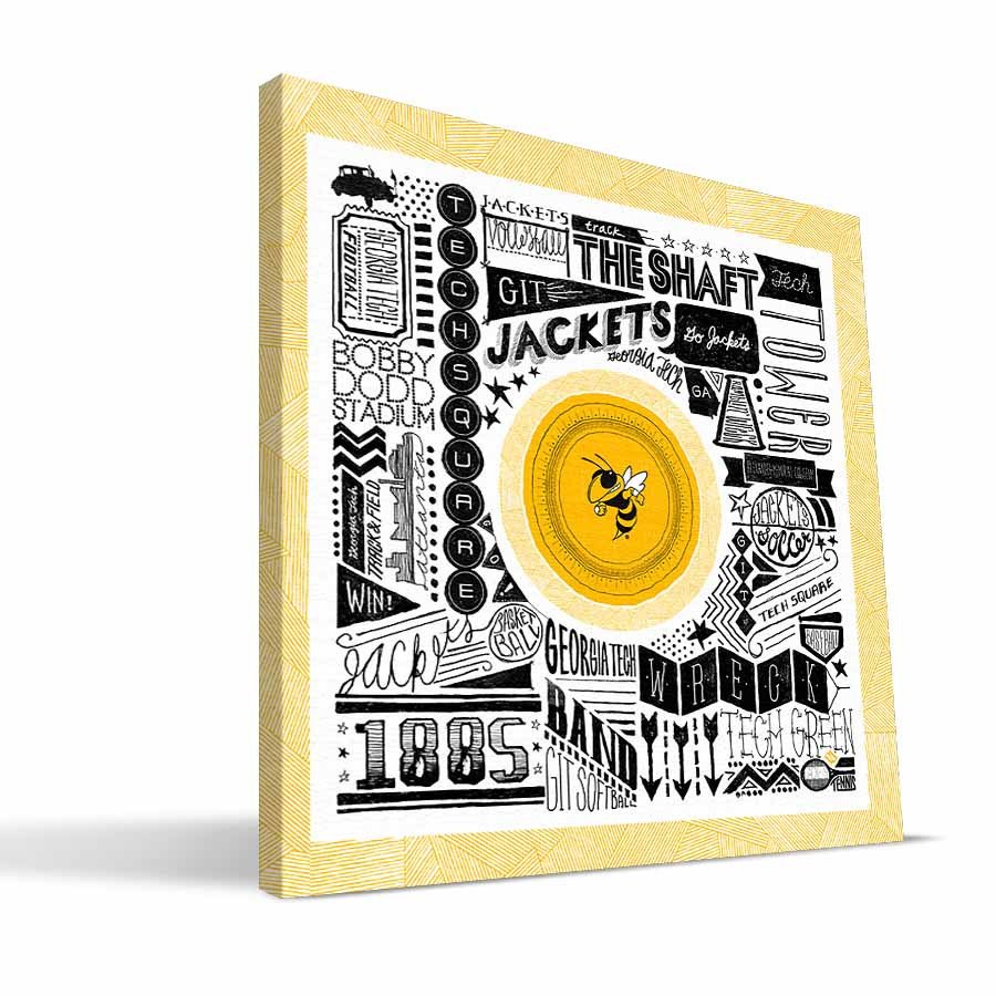 Georgia Tech Pictograph Canvas - 24 x 24 in.