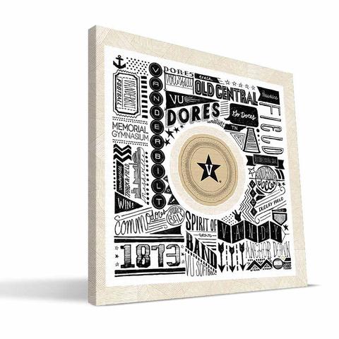 Vanderbilt Pictograph Canvas, 24 x 24 in.