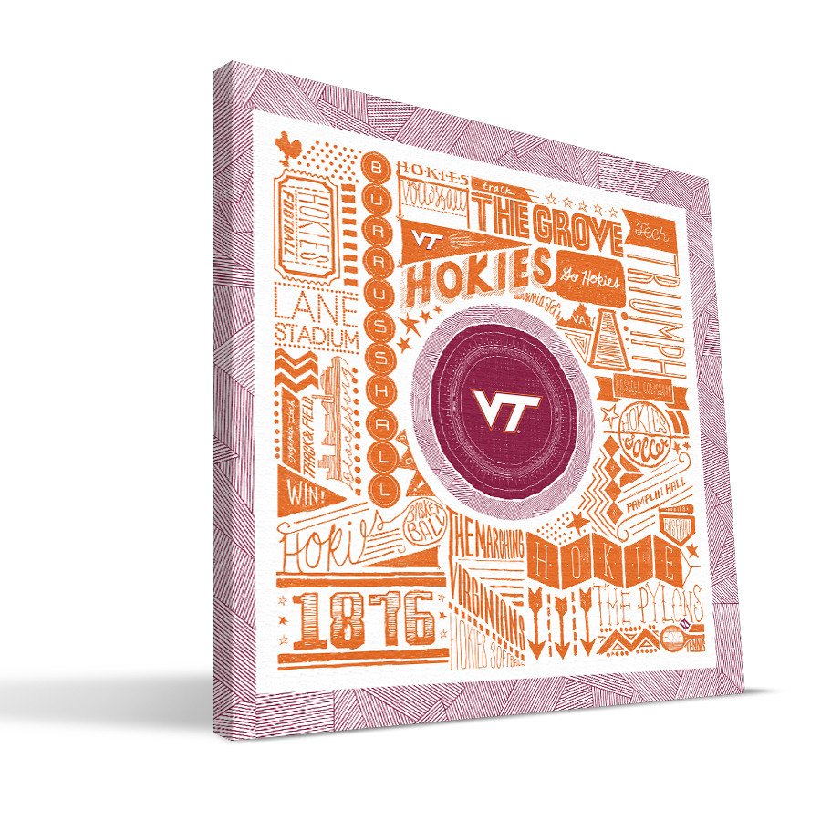 Virginia Tech Pictograph Canvas 24 x 24 in.