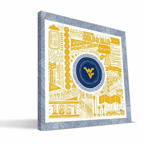West Virginia Pictograph Canvas - 24 x 24 in.
