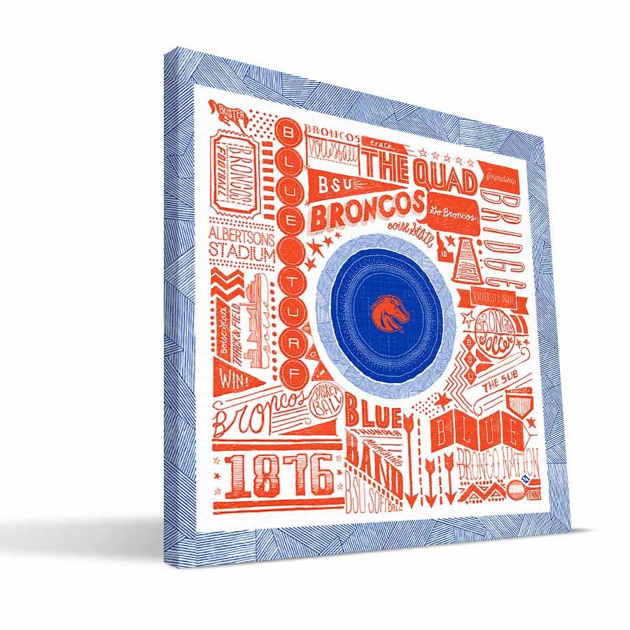 Boise State Pictograph Canvas - 24 x 24 in.