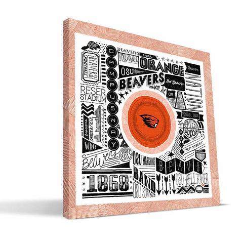 Oregon State Pictograph Canvas - 24 x 24 in.