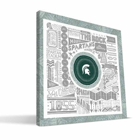 Michigan State Pictograph Canvas - 24 x 24 in.