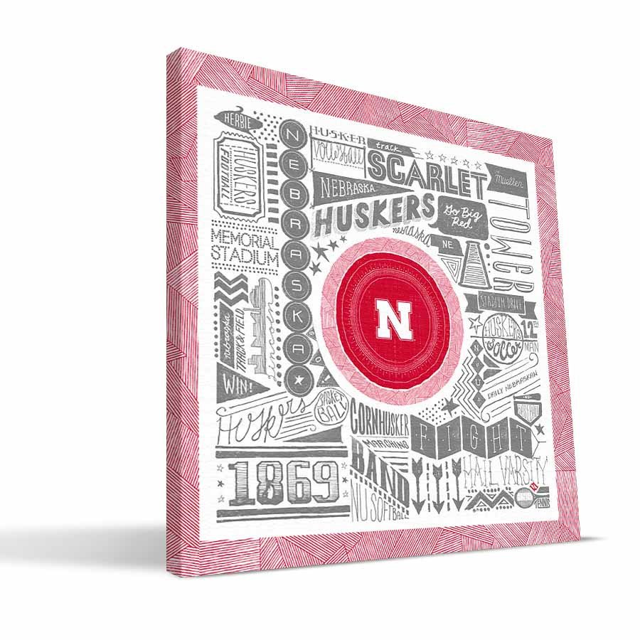Nebraska Pictograph Canvas 24 x 24 in.