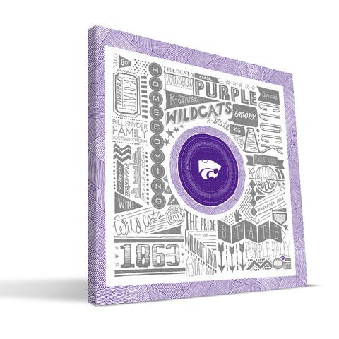 Kansas State Pictograph Canvas - 24 x 24 in.
