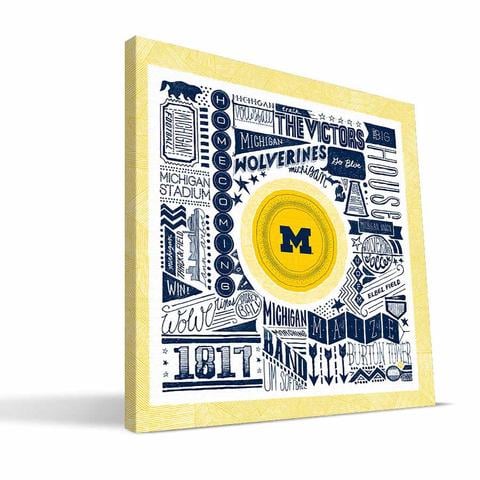 Michigan Pictograph Canvas - 24 x 24 in.