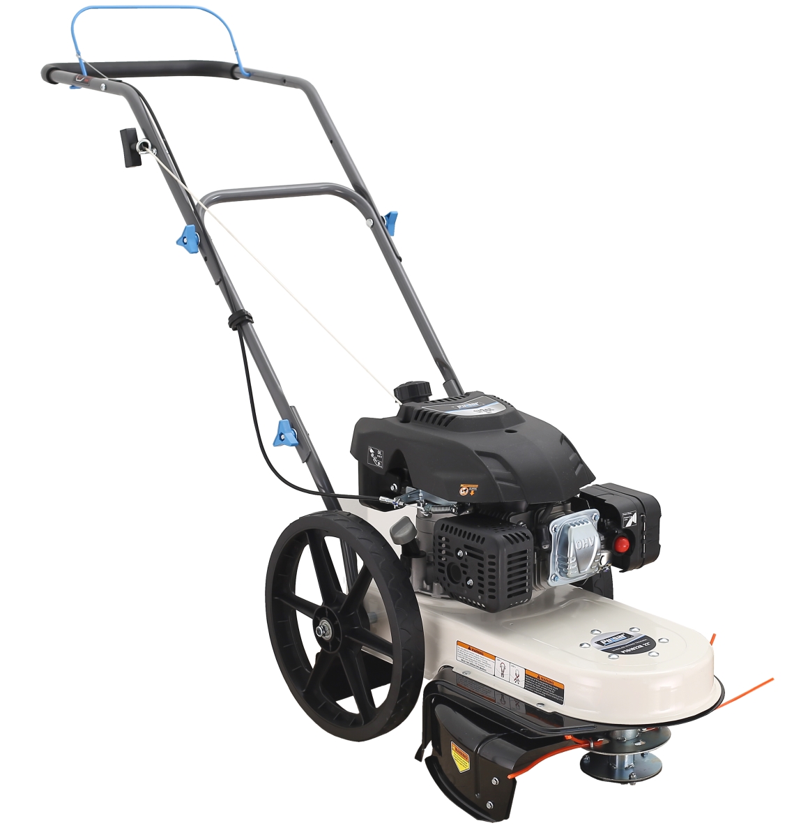 22 in. 173 cc Gasoline White Walk-Behind Push Field String Trimmer Mower with Adjustable Trimmer Head