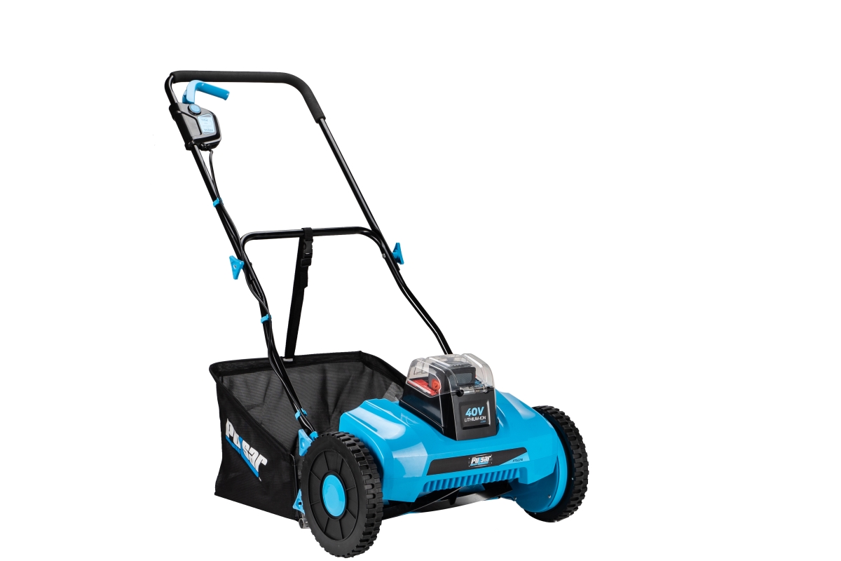 16 in. 40V Lithium Ion Cordless Cutting Path Reel Mower with 2Ah Battery, Blue -  TePee Supplies, TE3134010