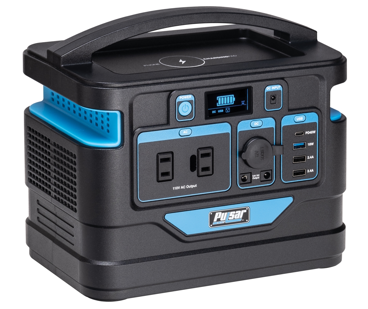 PPS500 500 Watt Lithium-Ion Portable Power Station with LCD Display & Wireless Charging Pad -  Pulsar