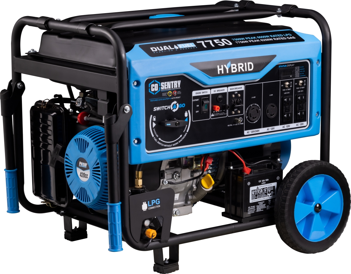 PG7750BCO Sentry Series 7750 W Dual Fuel Generator with Electric Start & CO Alert -  Pulsar