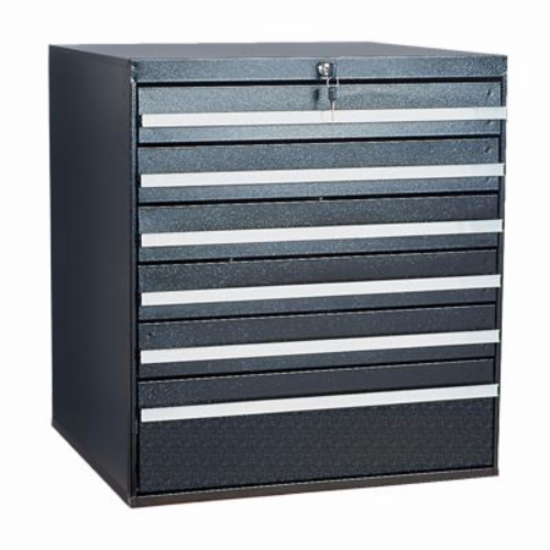Lockable 6 Drawer Metal Cabinet  Black
