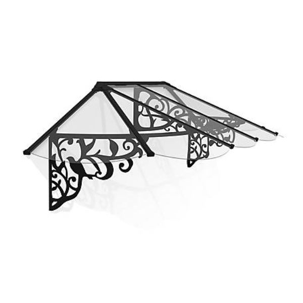 9 x 3 ft. Lily 2642 Awning Kit,  Black & Clear
