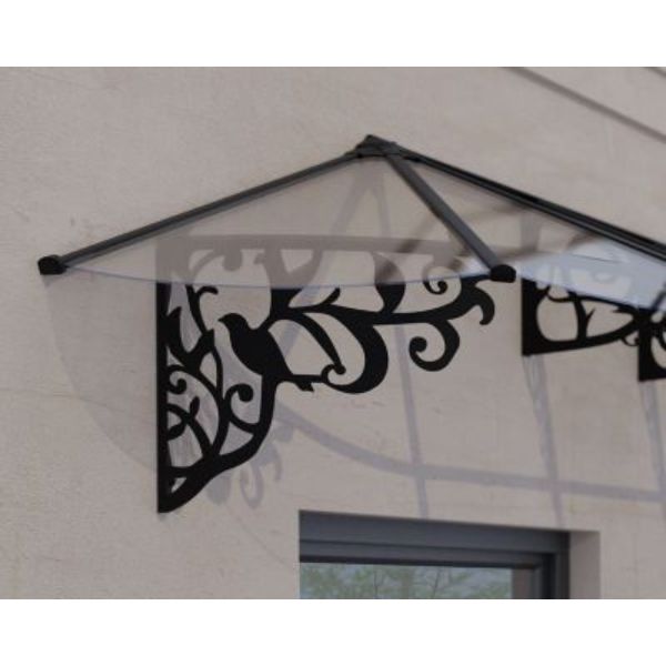 11 x 3 ft. Lily 3154 Awning Kit,  Black & Clear