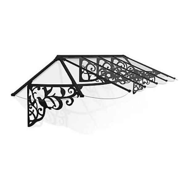 12 x 3 ft. Lily 3666 Awning Kit,  Black & Clear