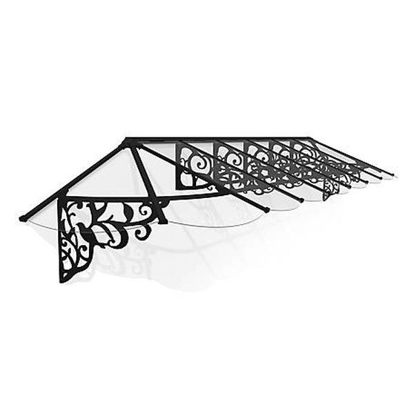 16 x 3 ft. Lily 4690 Awning, Black & Clear