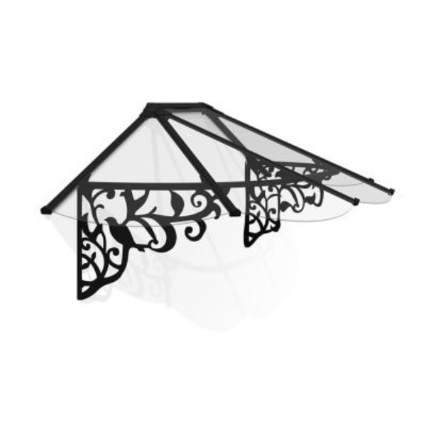 7 x 3 ft. Lily 2130 Awning Kit,  Black & Clear