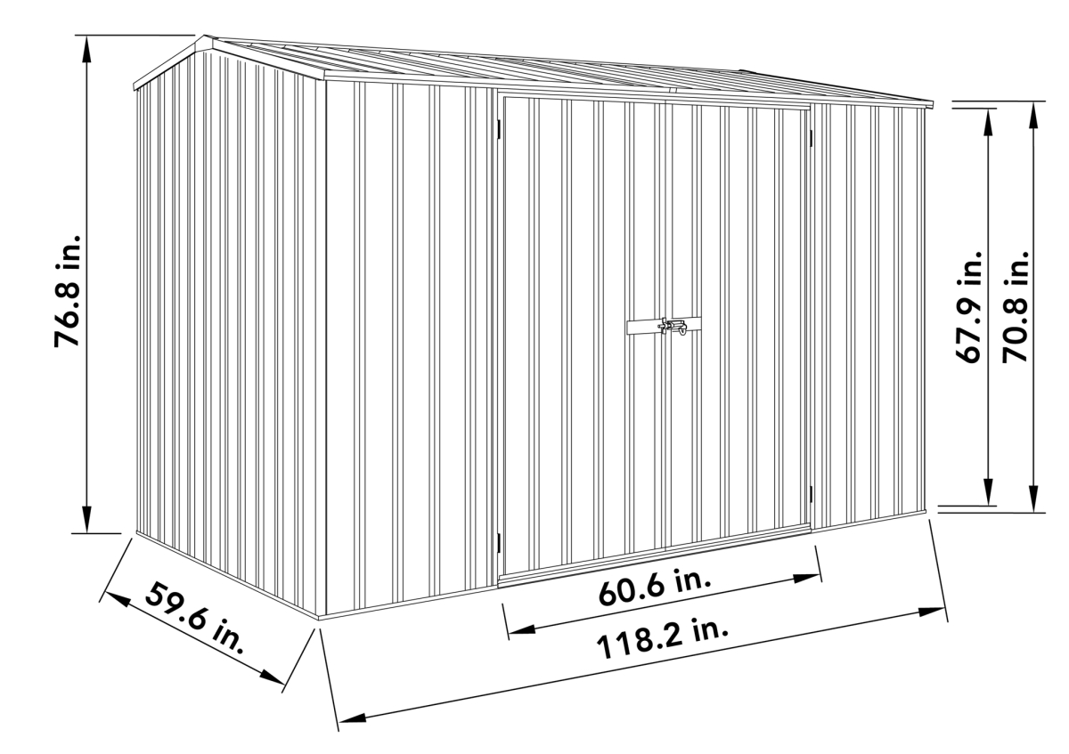 10 x 5 ft. Premier Metal Storage Shed, Gray