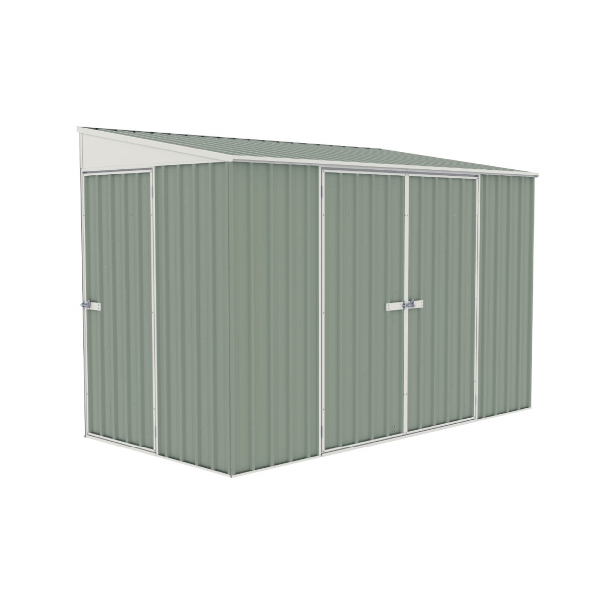 10 x 5 ft. Lean to Metal Bike Shed, Pale Eucalypt