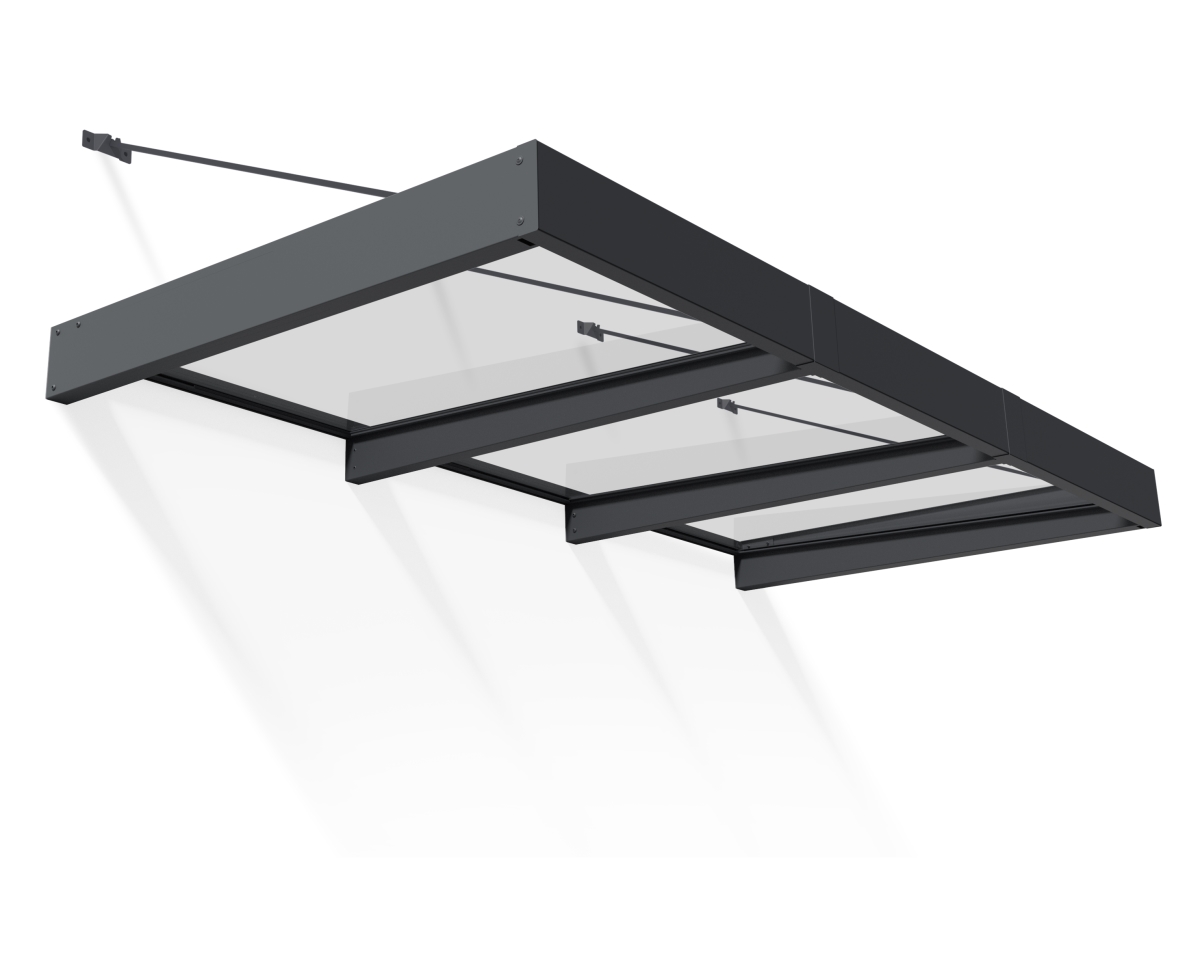9 x 5 ft. Sophia XL 3000 Awning, Gray & Clear