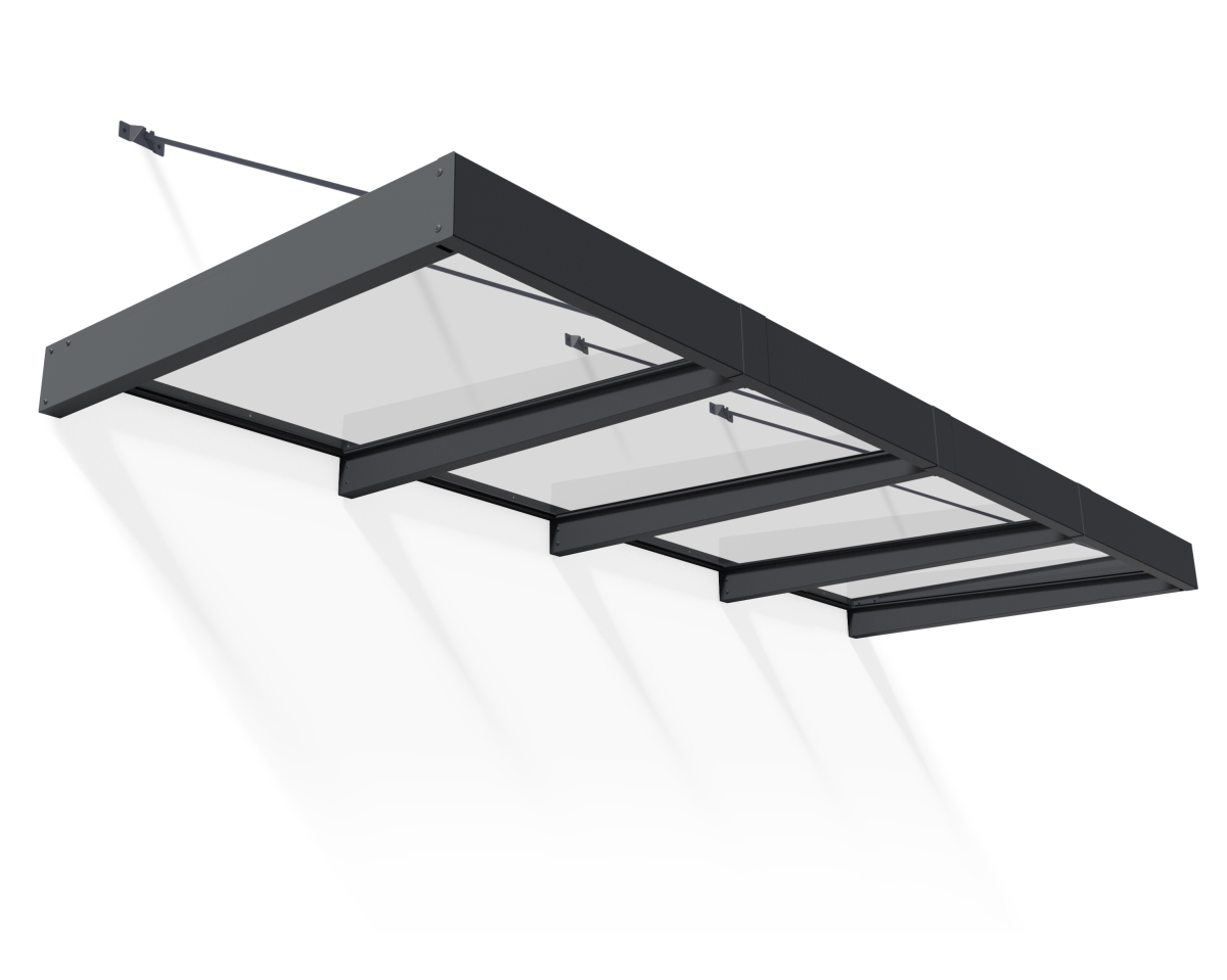 12 x 5 ft. Sophia XL 4000 Awning, Gray & Clear