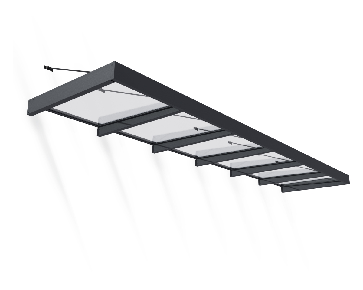 HG9551 19 x 5 ft. Sophia XL 6000 Awning, Gray & Clear