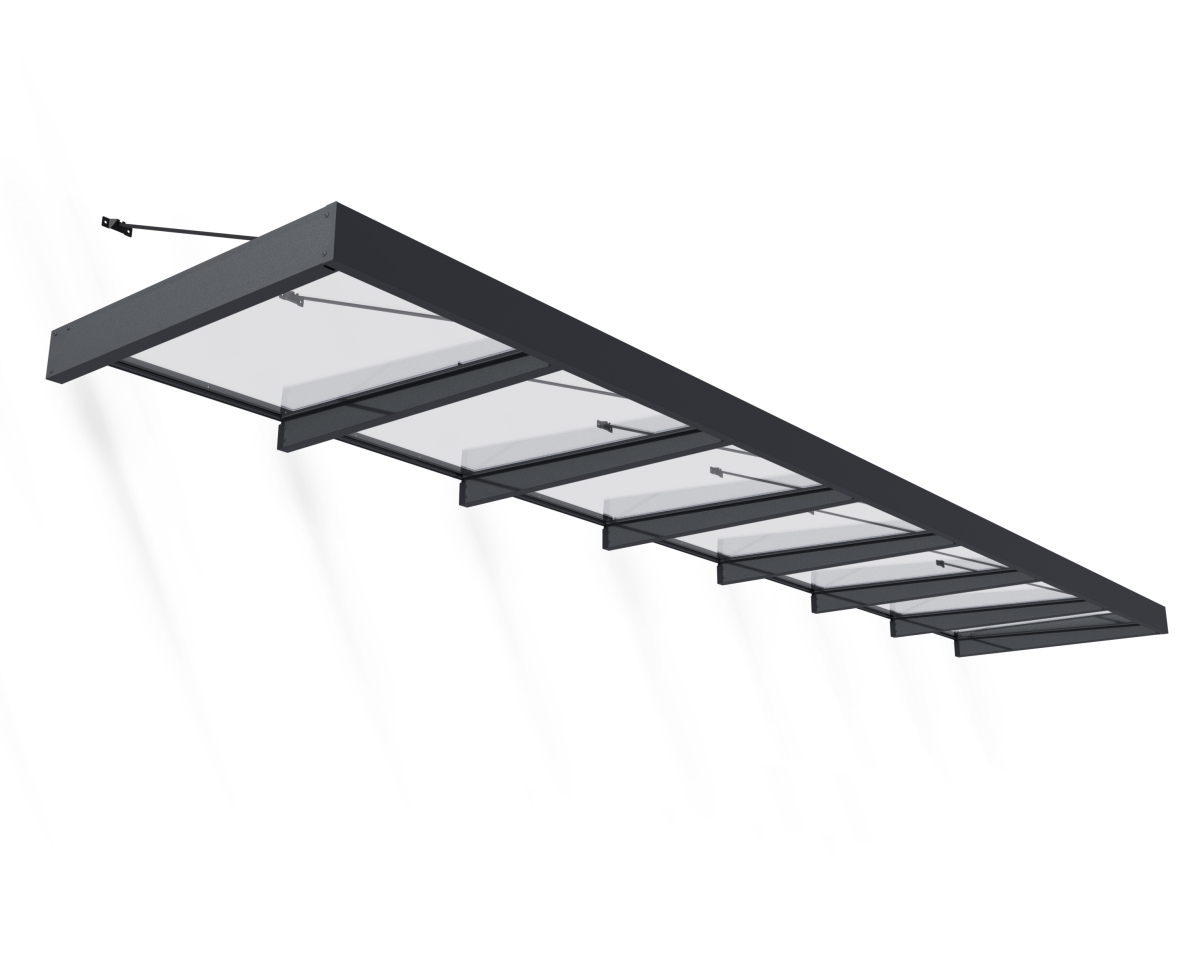 25 x 5 ft. Sophia XL 7000 Awning, Gray & Clear