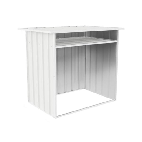 4 x 2.5 x 3.7 ft. Woodstore Metal Storage Shed, Surfmist