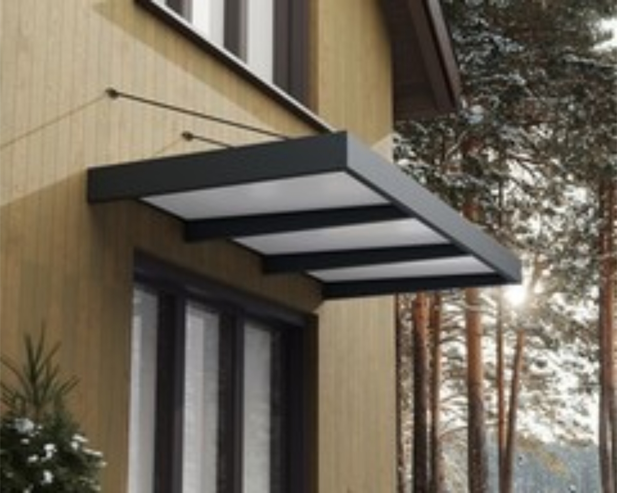 Sophia XL 3000 Awning - Gray & Mist - 9 x 5 ft - Durable Aluminum Frame
