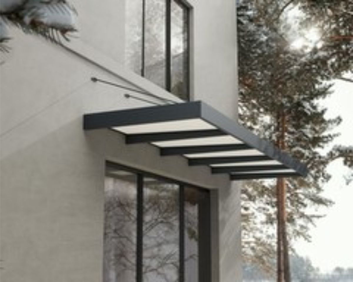 HG9535 15 x 5 ft. Sophia Palram Sophia XL 5000 Awning, Gray & Mist