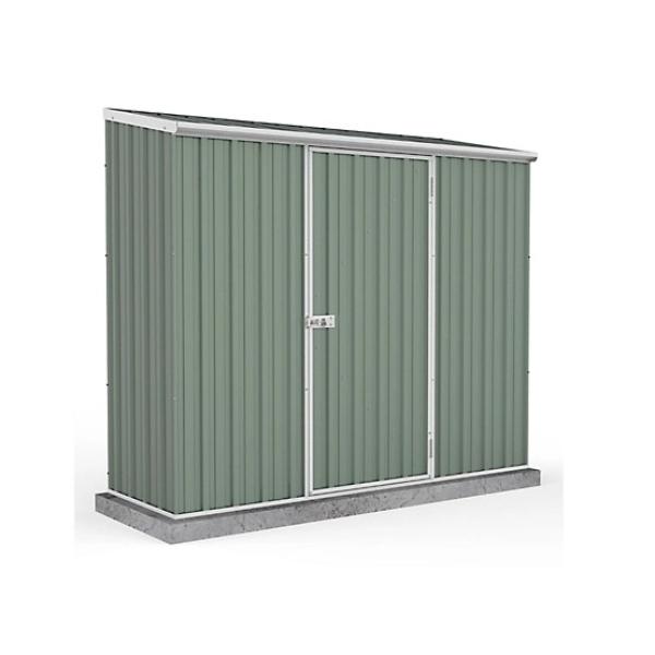Space Saver Metal Storage Shed - Pale Eucalypt - 7 x 3 ft - Slimline Design