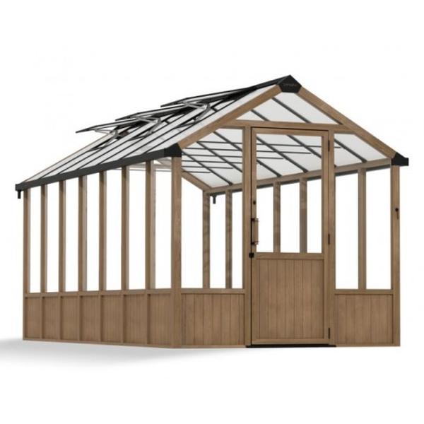 HG5705 8 x 17 ft. Natura Cedar Greenhouse - Brown
