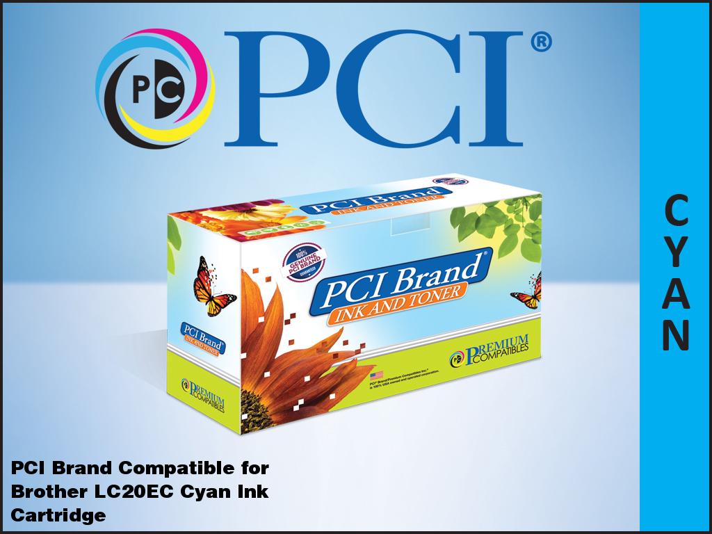 LC20EC-PCI New Compatible Brother LC20EC Cyan Ink Cartridge for MFC-J5920DW - MFC-J775DW - MFC-J985DW - 1.2000 Page-Yield