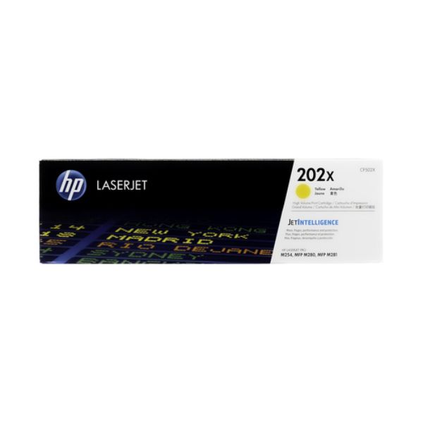 202X-CF502X New Compatible HP CF502X 202X Yellow Toner Cartridge for LJ Pro M254 - M254dw - M280 & M281 - 2.5K High Yield