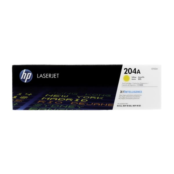 New Compatible HP CF512A 204A Yellow Toner Cartridge for LaserJet Pro MFP M180nw - 900 Page Yield