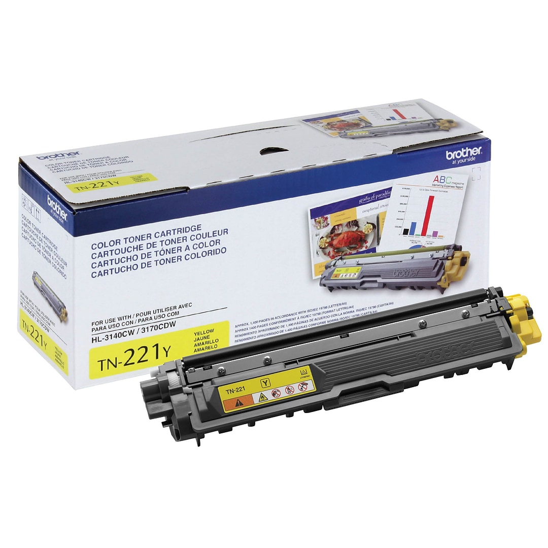 HVB-TN221Y New Compatible Brother TN-221Y Yellow Toner Cartridge for MFC-9130 - MFC-9140 - MFC-9330 & MFC-9340 - 1.6K Yield -  Hi-Value Brand