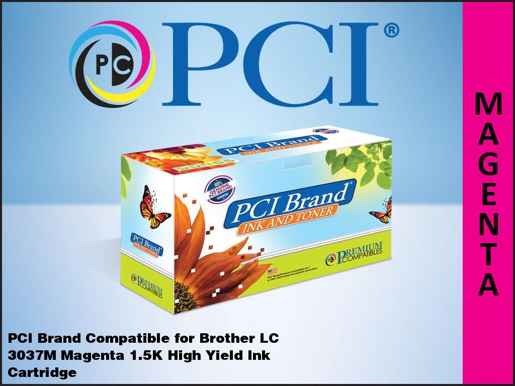 LC3037M-PCI New Compatible Brother LC3037M XXL Magenta Ink Cartridge for MFC-J5845DW - J5945DW - J6545DW - 1.5000 Page-Yield
