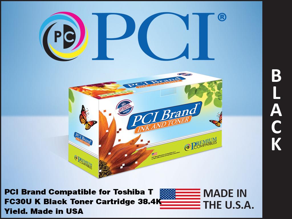 Picture of PCI Brand T-FC30U-K-PCI 38.4K Yield New Compatible Toshiba Black Toner Cartridg for E-Studio 2050C 2051C 2550C 2551C